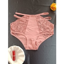 Zena Underwear Shay Dantelli Yüksek Bel Yanları Ip Detaylı Kadın Iç Çamaşırı Külot