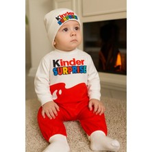 Mai Perla Kinder Sürpriz Tulum Takım %100 Pamuk Kırmızı - Beyaz Renkli Uzun Kollu Günlük Kullanım