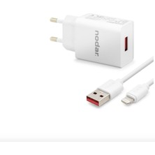 Dorasan Lightning Hızlı Şarj Seti 12W 2.4A USB Adaptörlü - Beyaz