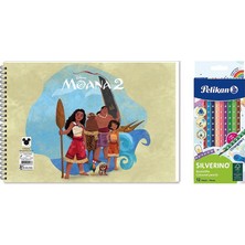 Keskin Color Moana 17*25 15 Yp. Spiralli Resim Defteri  -  Pelikan Silverino Üçgen Kuru Boya Kalemi 2'li Set