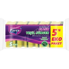 Parex Klasik Yeşil Sünger Oluklu 5'li