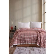 Miracolo Home Kırmızı Müslin 4 Katlı Yatak Örtüsü Pike Tek Kişilik Pamuklu Pike 170X206