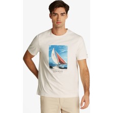 Tommy Hilfiger Erkek Krem T-Shirt