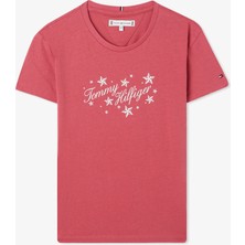 Tommy Hilfiger Tommy Script Glitter Çocuk Pembe T-Shirt