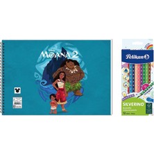 Keskin Color Moana 17*25 15 Yp. Spiralli Resim Defteri  -  Pelikan Silverino Üçgen Kuru Boya Kalemi 2'li Set 2