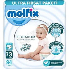 3 Adet Molfix Premium Ultra Fırsat Midi 94'lü