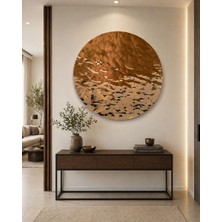 Velora Living 100 cm Bakır Renk Geometrik Metal Duvar Panosu Modern Lüks Dekor