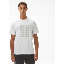 Boss Tee Print Striped C Erkek Beyaz T-Shirt