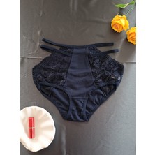 Zena Underwear Shay Dantelli Yüksek Bel Yanları Ip Detaylı Kadın Iç Çamaşırı Külot