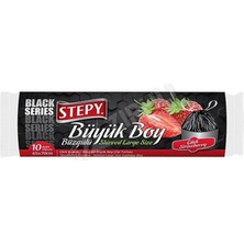 5 Adet Stepy Büzgülü Çöp Torbası Çilek Kokulu Büyük Boy