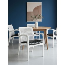 Gazzini Furniture Curva Kolçaklı Hazeranlı Ahşap Sandalye