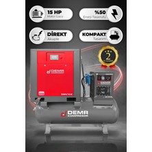 Demr Kompresör 15 Hp 500 Lt Depo Üstü Invertörlü Vidalı Hava Kompresörü I DMV-15EI