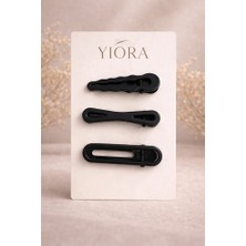 Yiora Klips 3'lü Siyah Yan Toka
