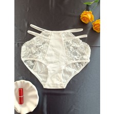 Zena Underwear Shay Dantelli Yüksek Bel Yanları Ip Detaylı Kadın Iç Çamaşırı Külot