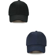 Moda Nokta Unisex Ayarlanabilir Pamuklu Şapka 2'li Set