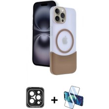 Marsilyan™- iPhone 15 Pro Max Kılıf Kozmos Form Özel Seri - Siyah 3D Antistatik Seramik Nano Ekran Koruyucu + Siyah Pvd Metal Kamera Lens