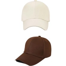 Moda Nokta Unisex Ayarlanabilir Pamuklu Şapka 2'li Set