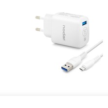 Dorasan Micro USB Qc 3.0 Hızlı Şarj Seti 18W 3.4A USB Adaptörlü - Beyaz