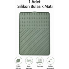 Evolis Kitchen Silikon Bulaşıklık Kurutma Matı – Kaymaz, Isıya Dayanıklı, Tezgâh Üstü Kurulama Matı Yeşil (34X25)