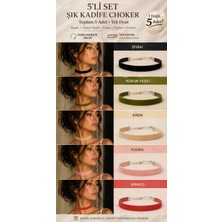 Liora De Mar 5 Renk Şık Kadife Choker – Ayarlanabilir Zincirli