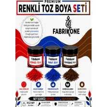 Fabrikone 3'lü Set Premium Parafin Soya Wax Toz Mum Boyası Hobi Seti - 10 cc (Kırmızı, Mavi, Kahverengi) BKFAB3KMKH10G
