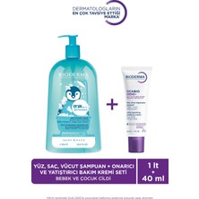 Bioderma Onarıcı, Yatıştırıcı Bakım Kremi & Bebek ve Çocuk 1 Lt Yüz, Saç, Vücut Şampuanı 2'li Set