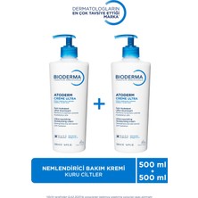 Bioderma Atoderm Cream Ultra Normal ve Kuru Ciltler İçin Nemlendirici Yüz, Vücut Bakım Kremi 2 x 500 ml
