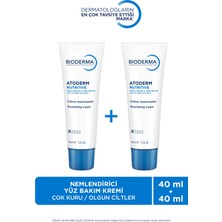 Bioderma Atoderm Nutrition Çok Kuru Olgun Cilt Besleyici Nemlendirici Yüz Kremi Avokado ve Shea Yağı 2 x 40 ml