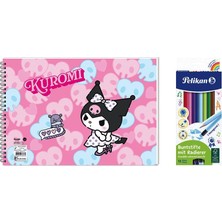 Keskin Color Kuromi 17*25 15 Yp. Spiralli Resim Defteri - Pelikan 12LI Silgili Kuru Boya 2'li Set