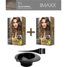 Maxx Deluxe 2'li Paket Beauty Expert Set Boya 7.1 Küllü Kumral, Boya Tası ve Fırça Hediye!