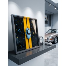 Asfaltın Işıltısı: 40X40 cm El Yapımı Soyut Epoksi Sanat Tablosu