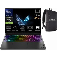 Hp Omen Max 16-AH0001NT Ultra 9 275HX B8SK8EA-K22 64GB 2tb+2tb RTX5090 24GB Freedos 16"  OLED Wqxga 240Hz Gaming Laptop