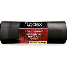 2 Adet Flodex Endüstriyel Çöp Torbası Battal Boy 30'lu 800 gr