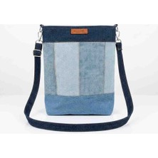 Kadın Omuz Askılı Çanta Patchwork Denim Özel Tasarım Kadın Omuz Çantası