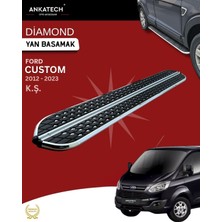 Ankatech Ford Tourneo Custom Kısa Şase diamond krom Yan Basamak 203 cm 2012-2023