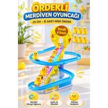 Yıldırım Oyuncak Pilli Işıklı Müzikli 6 Ördekli Kaydıraklı Merdivenden Çıkan Dön Dolaş Ördek Oyuncağı 25CM