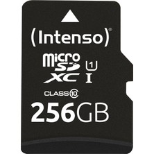 Intenso 256GB Microsd Card Uhs-I 64GB Sdxc Performance Class 10, U1  (90MB/S 'a Kadar Veri Transfer Hızı)