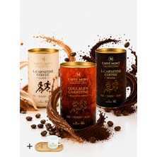 Caffe Mont L-Carnıtıne Coffee Latte+Mocha+Collagen Carnıtıne - 50 Servıs - 3X300 gr - Hediye Fincan