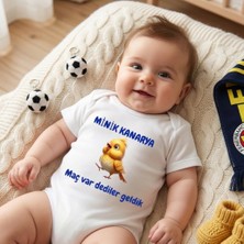 Egg Baby Minik Kanarya Tasarımlı Taraftar Bebek Zıbın Maç Var Dediler Geldik Baskılı Bebek Body %100 Pamuk