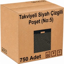 Barışkan Takviyeli Siyah Çizgili Poşet 50X60 (No:5) - 750'LI
