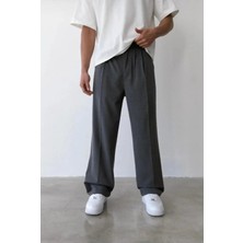Ser Joven Erkek Füme Baggy Fit Rahat Kesim Pileli Kumaş Pantolon