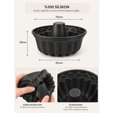 Beylini 6'lı Silikon Oval Mini Kek Kalıbı Yapışmaz Muffin Kek Kalıbı Seti Şekilli Mutfak Kek Kalıbı Seti Antrasit