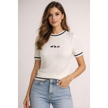 Osmanlı Triko Kadın Kısa Kollu Triko-Triko Kadın Bluz-Yazlık Triko-Şık Günlük Kombin-Basic Triko T-Shirt