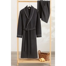 Denizli Concept Unisex Soho Pike Bornoz + Havlu Seti Antrasit