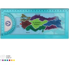 Ark Türkiye Haritası Şablonlu Cetvel ve Iletki Seti 25 cm 2 Adet