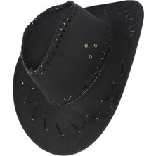 Moda Nokta Unisex Siyah Kovboy Şapkası