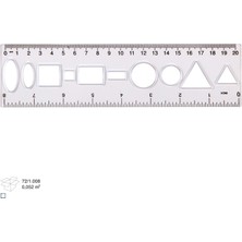 Ark Şeffaf Geometrik Çizim Cetveli 20 cm 2 Adet
