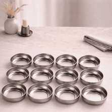 Sarkap Home 10 cm Çap, 3.2 cm Yükseklik 12'li Dondurmalık ve Çerezlik Seti - Silver