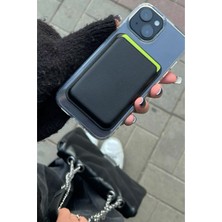 Magsafe Uyumlu Manyetik Telefon Kartlık 3 Kart Kapasiteli Deri Görünümlü Premium Kartlık