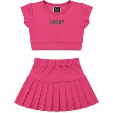 Beniizle Sport Kabartmalı Şort Etekli Kız Çocuk Takım